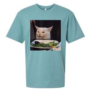 Dinner Table Cat Meme Funny Internet Yelling Confused Gift TShirt Sueded Cloud Jersey T-Shirt