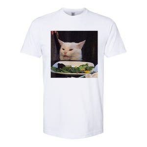 Dinner Table Cat Meme Funny Internet Yelling Confused Gift TShirt Softstyle CVC T-Shirt