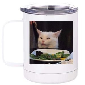 Dinner Table Cat Meme Funny Internet Yelling Confused Gift TShirt 12 oz Stainless Steel Tumbler Cup