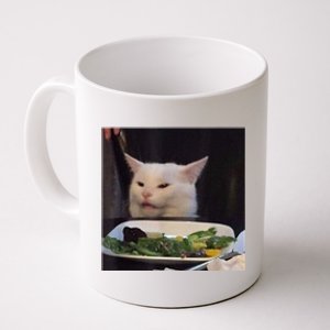 Dinner Table Cat Meme Funny Internet Yelling Confused Gift TShirt Coffee Mug