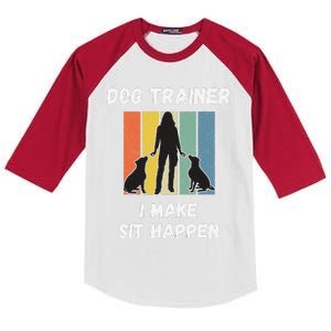 Dog Training Clothes For Women I Make Sit Happen Trainer Kids Colorblock Raglan Jersey