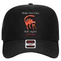 Donald Trump Cat Make Our Kittens Safe Again High Crown Mesh Back Trucker Hat