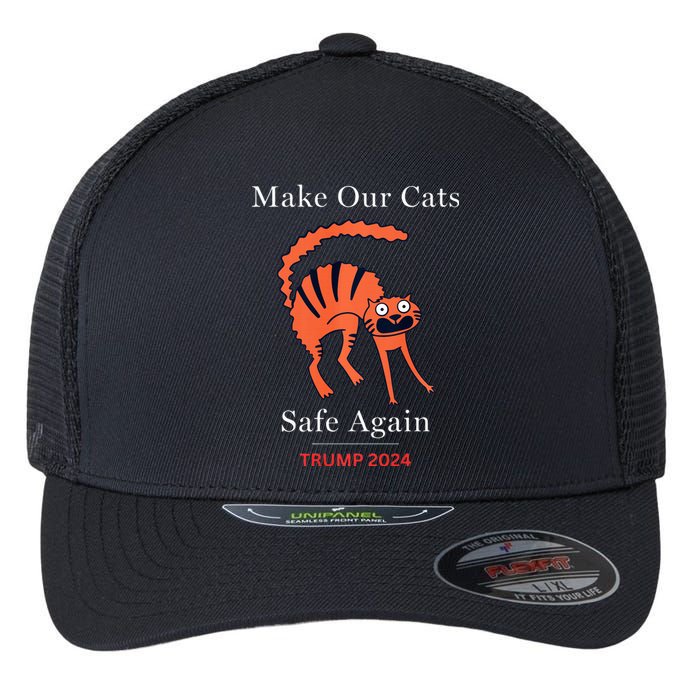 Donald Trump Cat Make Our Kittens Safe Again Flexfit Unipanel Trucker Cap