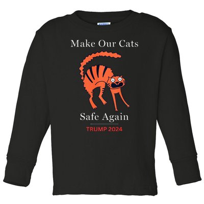 Donald Trump Cat Make Our Kittens Safe Again Toddler Long Sleeve Shirt