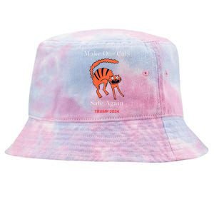 Donald Trump Cat Make Our Kittens Safe Again Tie-Dyed Bucket Hat