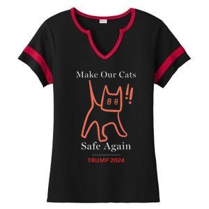 Donald Trump Cat Make Our Kittens Safe Again Ladies Halftime Notch Neck Tee