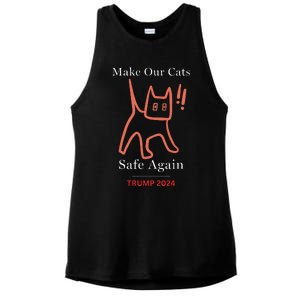 Donald Trump Cat Make Our Kittens Safe Again Ladies PosiCharge Tri-Blend Wicking Tank