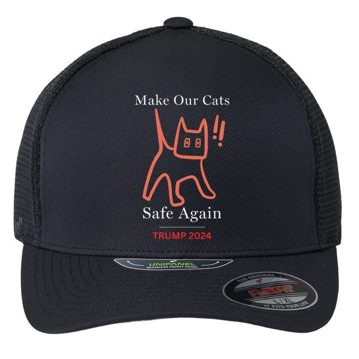 Donald Trump Cat Make Our Kittens Safe Again Flexfit Unipanel Trucker Cap