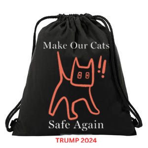 Donald Trump Cat Make Our Kittens Safe Again Drawstring Bag