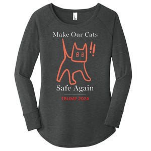 Donald Trump Cat Make Our Kittens Safe Again Women's Perfect Tri Tunic Long Sleeve Shirt