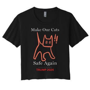 Donald Trump Cat Make Our Kittens Safe Again Women's Crop Top Tee