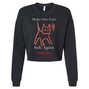 Donald Trump Cat Make Our Kittens Safe Again Cropped Pullover Crew