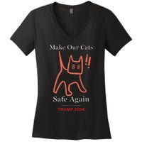 Donald Trump Cat Make Our Kittens Safe Again Women's V-Neck T-Shirt