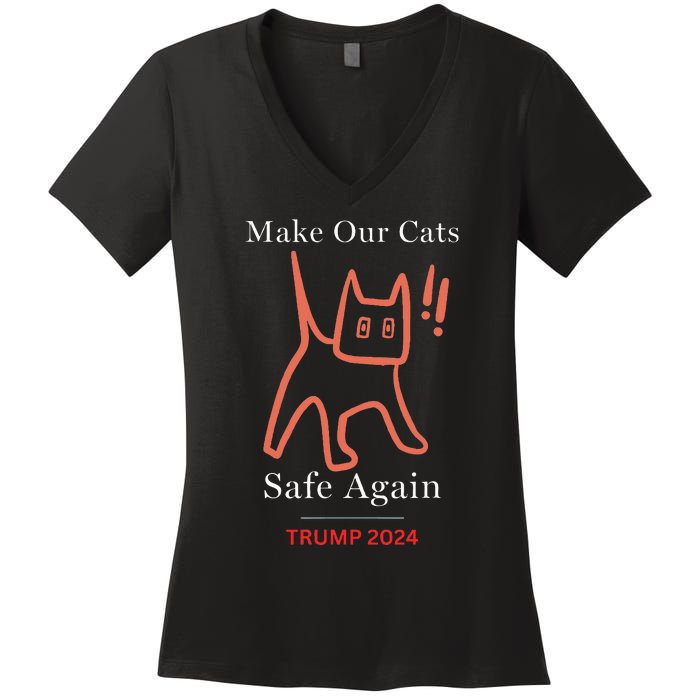 Donald Trump Cat Make Our Kittens Safe Again Women's V-Neck T-Shirt