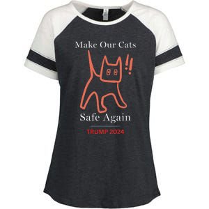 Donald Trump Cat Make Our Kittens Safe Again Enza Ladies Jersey Colorblock Tee