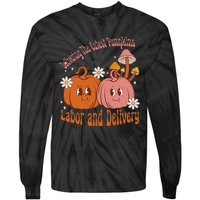 Delivering The Cutest Pumpkins Labor & Delivery Halloween Tie-Dye Long Sleeve Shirt