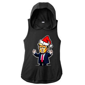 Donald Trump Christmas For Dads Ladies PosiCharge Tri-Blend Wicking Draft Hoodie Tank