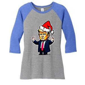 Donald Trump Christmas For Dads Women's Tri-Blend 3/4-Sleeve Raglan Shirt