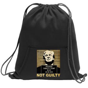 Donal Trump campaig releases mugshot Not Guilty Sweatshirt Cinch Pack Bag