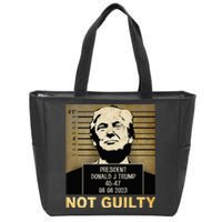 Donal Trump campaig releases mugshot Not Guilty Zip Tote Bag