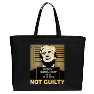 Donal Trump campaig releases mugshot Not Guilty Cotton Canvas Jumbo Tote