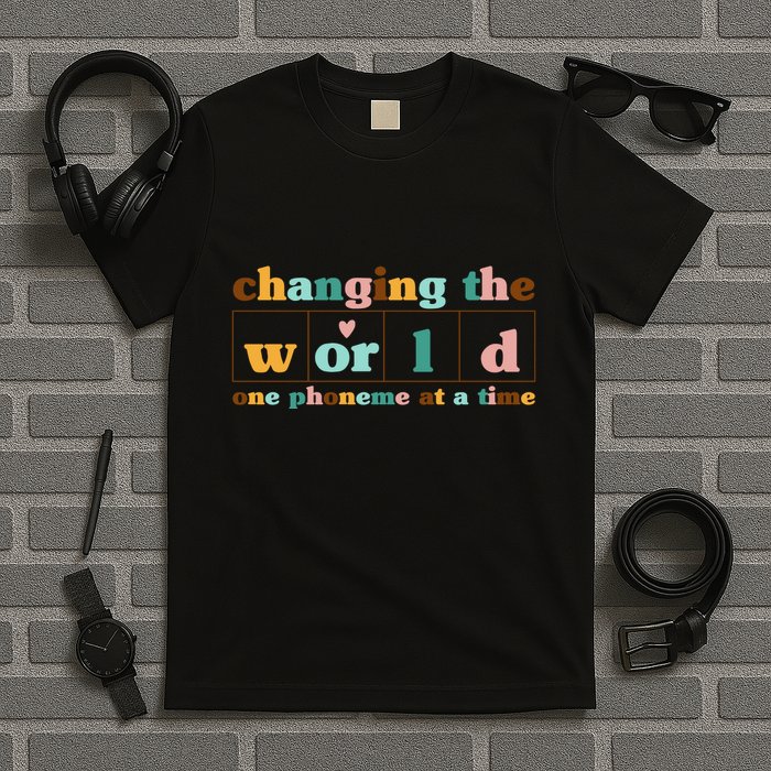 Dyslexia Teacher Changing The World One Phoneme At A Time T-Shirt