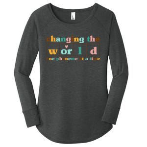 Dyslexia Teacher Changing The World One Phoneme At A Time Women's Perfect Tri Tunic Long Sleeve Shirt