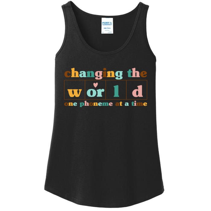 Dyslexia Teacher Changing The World One Phoneme At A Time Ladies Essential Tank