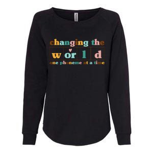 Dyslexia Teacher Changing The World One Phoneme At A Time Womens California Wash Sweatshirt