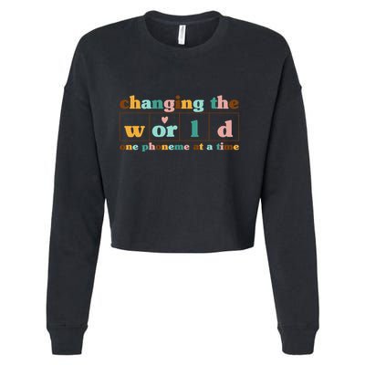 Dyslexia Teacher Changing The World One Phoneme At A Time Cropped Pullover Crew