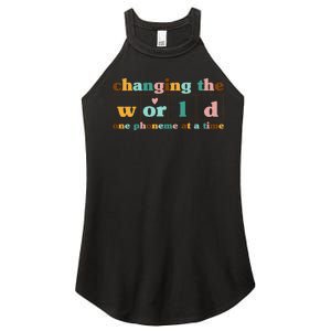 Dyslexia Teacher Changing The World One Phoneme At A Time Women's Perfect Tri Rocker Tank