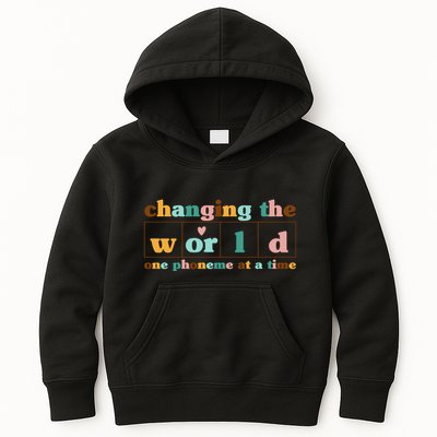 Dyslexia Teacher Changing The World One Phoneme At A Time Kids Hoodie