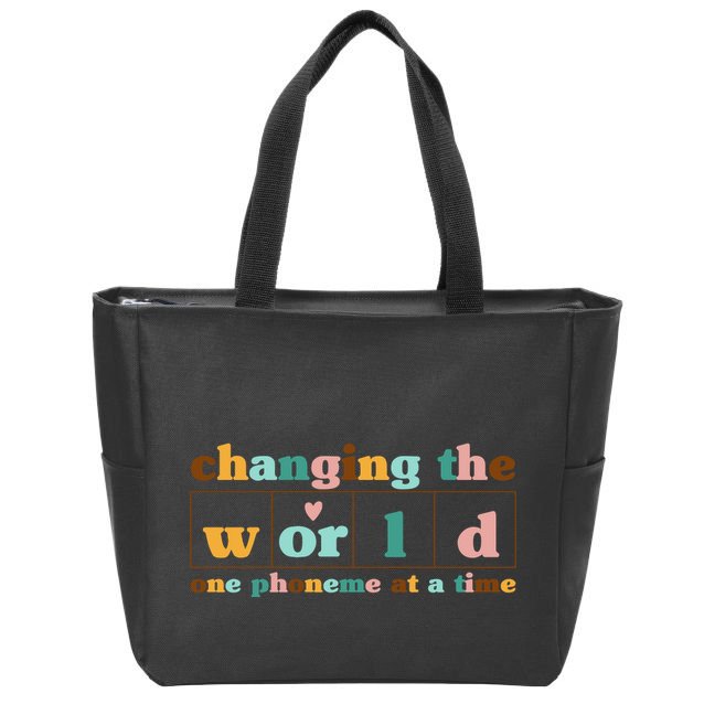 Dyslexia Teacher Changing The World One Phoneme At A Time Zip Tote Bag