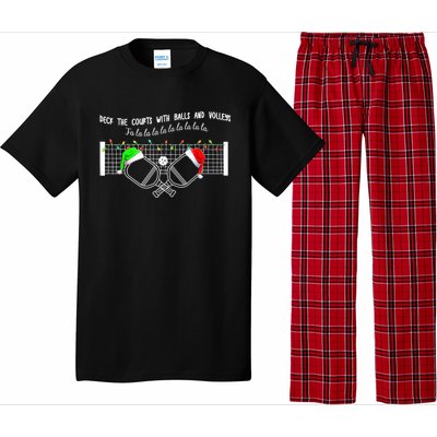 Deck The Courts With Balls And Volleys Christmas Pickleball Pajama Set