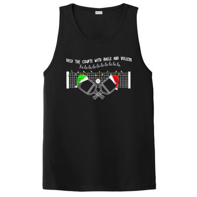 Deck The Courts With Balls And Volleys Christmas Pickleball PosiCharge Competitor Tank