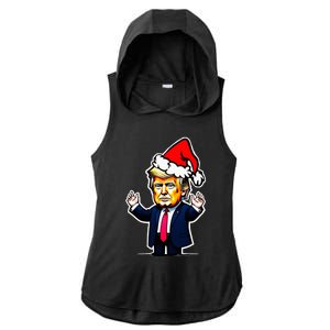 Donald Trump Christmas For Dads & Women Christmas Trump Ladies PosiCharge Tri-Blend Wicking Draft Hoodie Tank