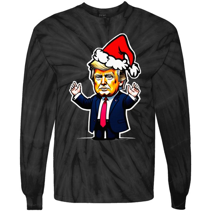 Donald Trump Christmas For Dads & Women Christmas Trump Tie-Dye Long Sleeve Shirt