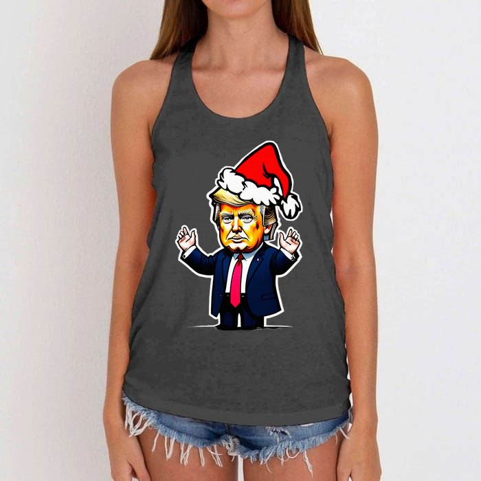 Donald Trump Christmas For Dads & Women Christmas Trump Women's Knotted Racerback Tank