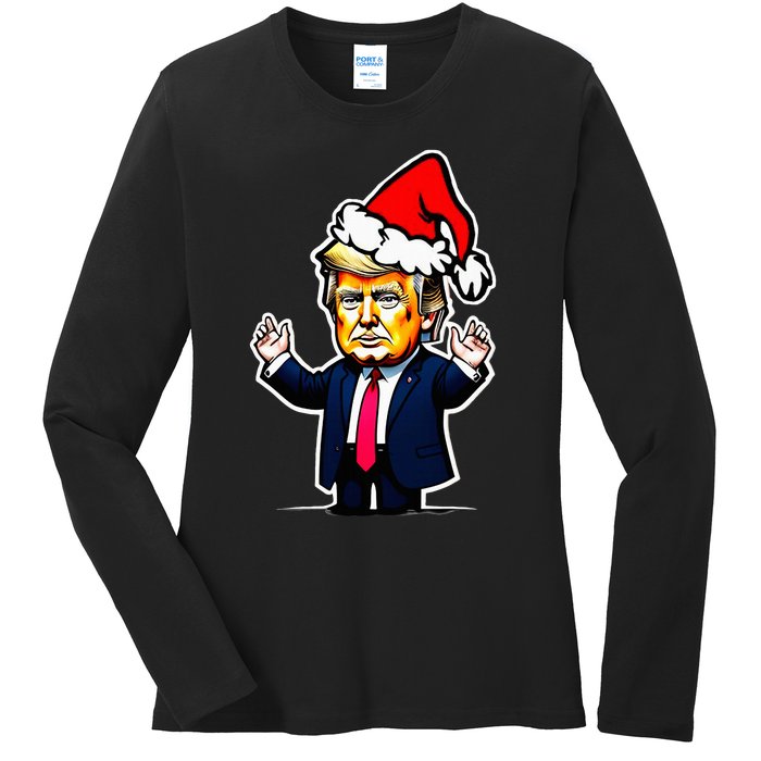 Donald Trump Christmas For Dads & Women Christmas Trump Ladies Long Sleeve Shirt