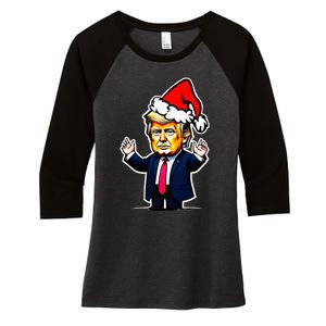 Donald Trump Christmas For Dads & Women Christmas Trump Women's Tri-Blend 3/4-Sleeve Raglan Shirt