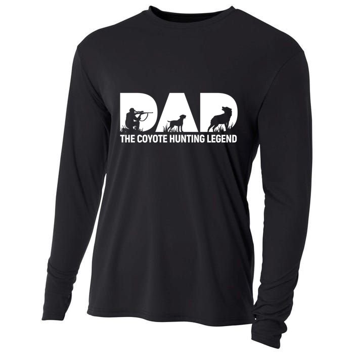 Dad The Coyote Hunting Legend Gift Cooling Performance Long Sleeve Crew