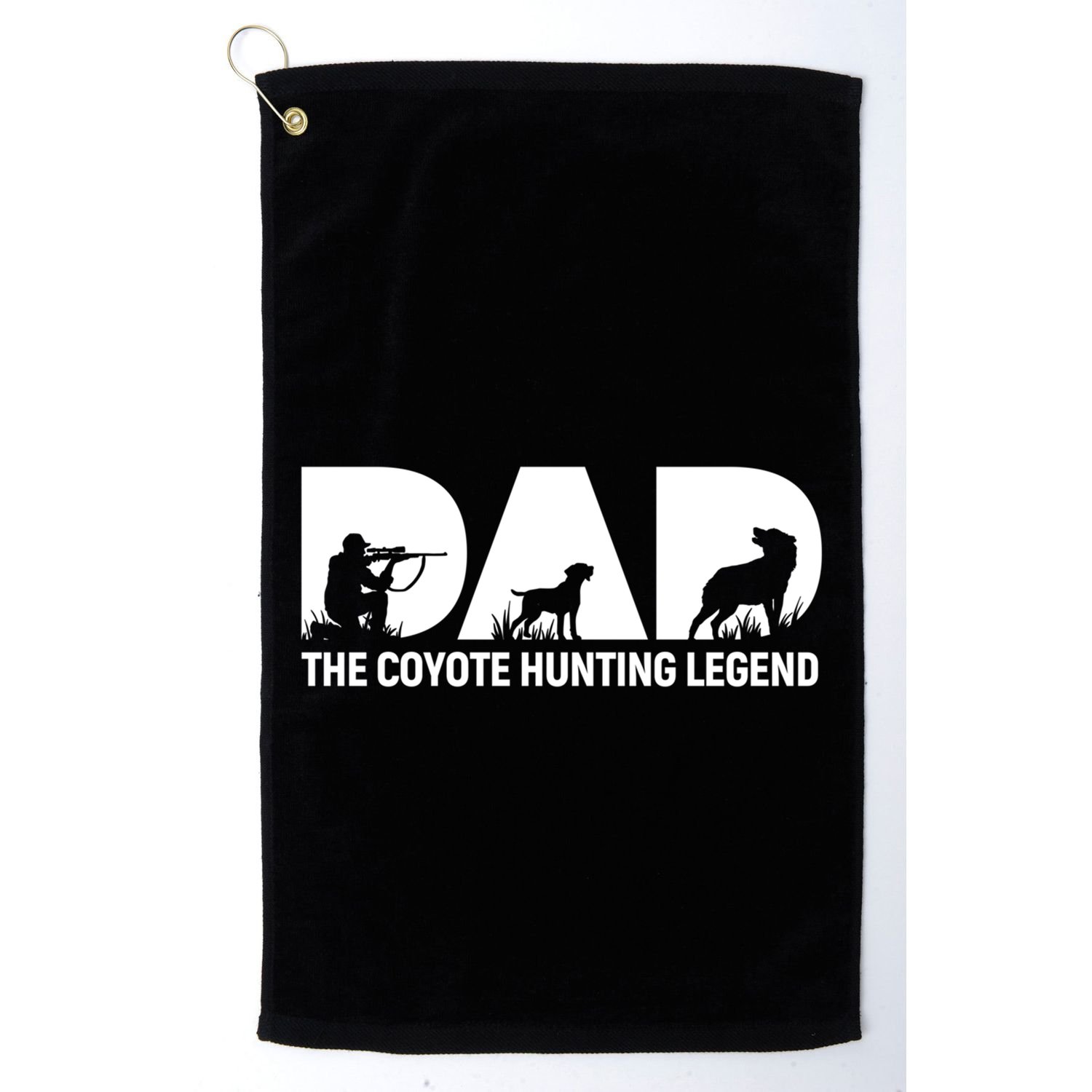Dad The Coyote Hunting Legend Gift Golf Towel
