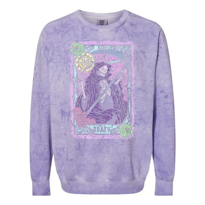 Death Tarot Card Witchcraft Occult Pastel Goth Reaper Colorblast Crewneck Sweatshirt