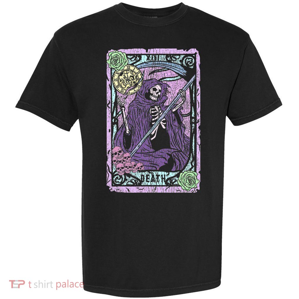 Death Tarot Card Witchcraft Occult Pastel Goth Reaper Garment-Dyed Heavyweight T-Shirt