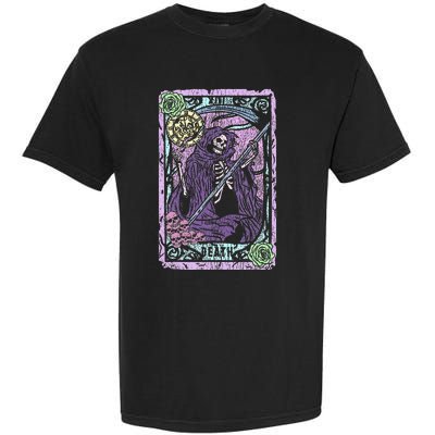 Death Tarot Card Witchcraft Occult Pastel Goth Reaper Garment-Dyed Heavyweight T-Shirt