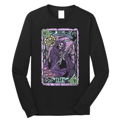 Death Tarot Card Witchcraft Occult Pastel Goth Reaper Long Sleeve Shirt