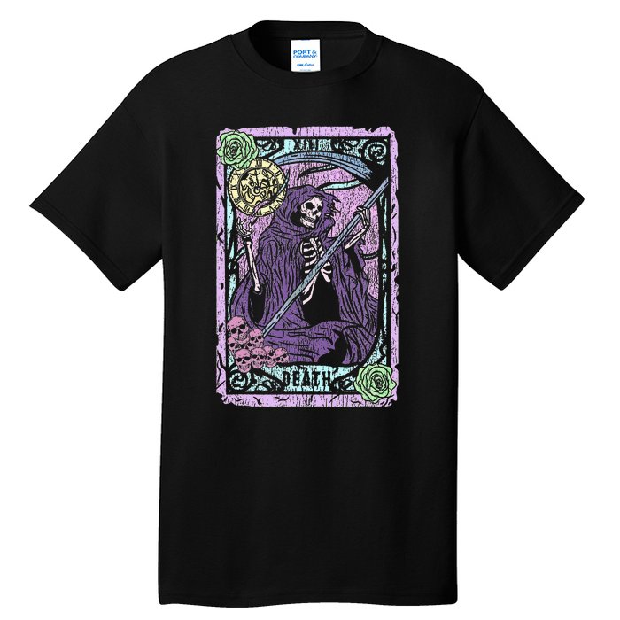 Death Tarot Card Witchcraft Occult Pastel Goth Reaper Tall T-Shirt