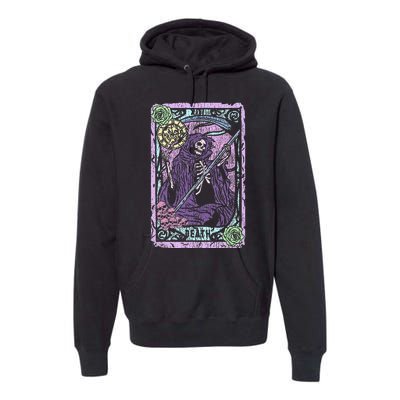 Death Tarot Card Witchcraft Occult Pastel Goth Reaper Premium Hoodie