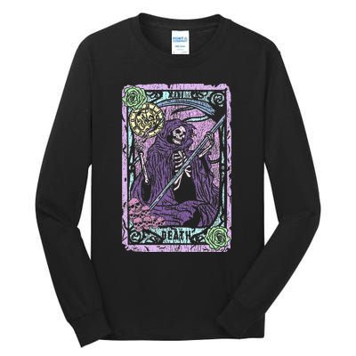 Death Tarot Card Witchcraft Occult Pastel Goth Reaper Tall Long Sleeve T-Shirt