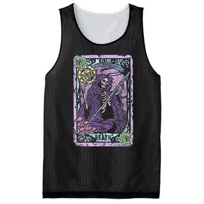 Death Tarot Card Witchcraft Occult Pastel Goth Reaper Mesh Reversible Basketball Jersey Tank